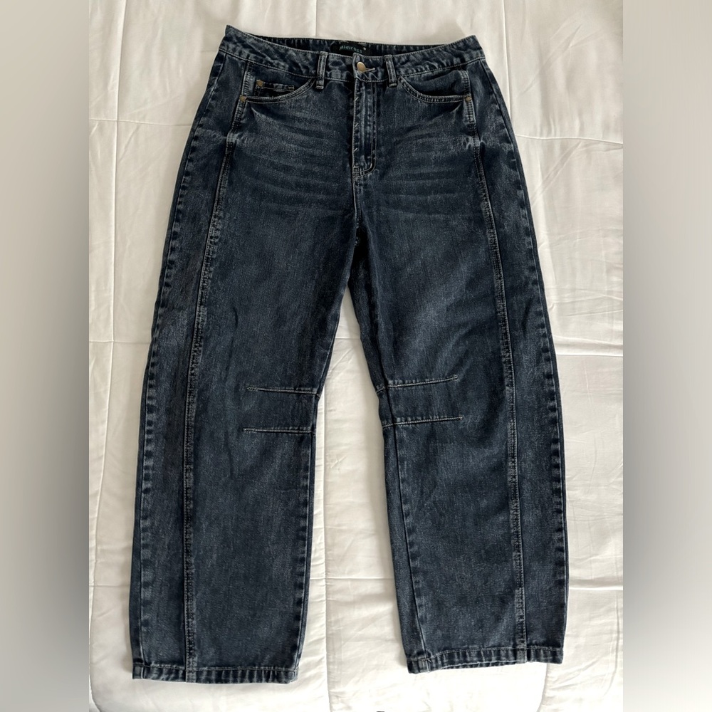 Women's Dark Wash Barrel Jeans - Size Large/10ish